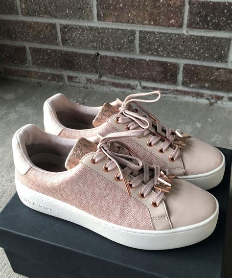 rose gold michael kors tennis shoes|Michael Kors sneakers pink.